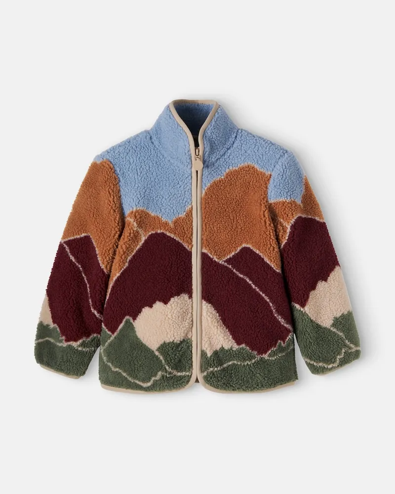 Stella McCartney Kids Hemdjacke aus Fleece Multicolor