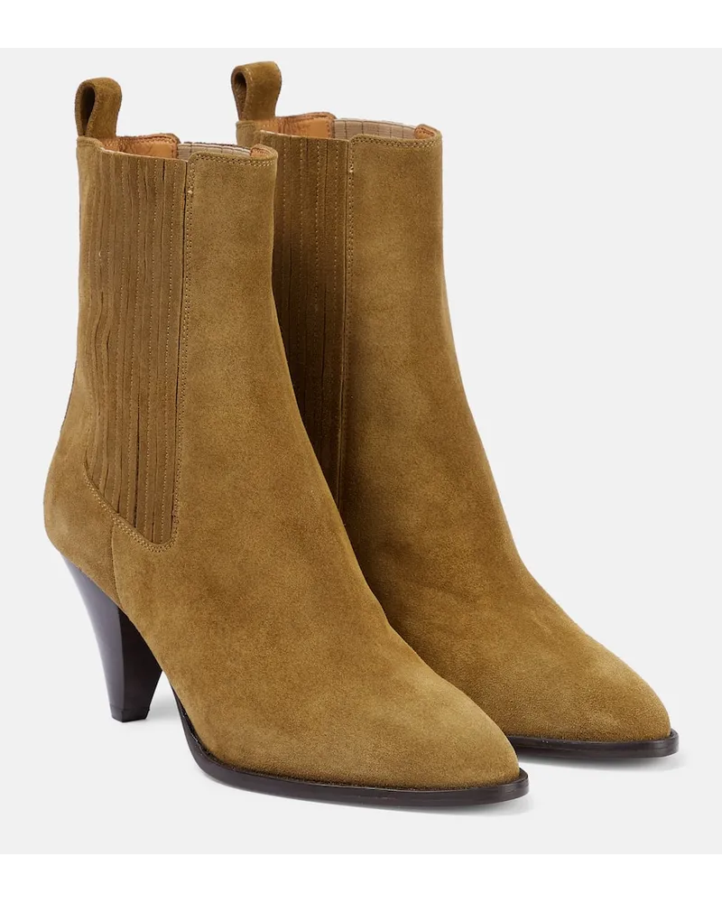 Isabel Marant Ankle Boots Reliane aus Veloursleder Beige
