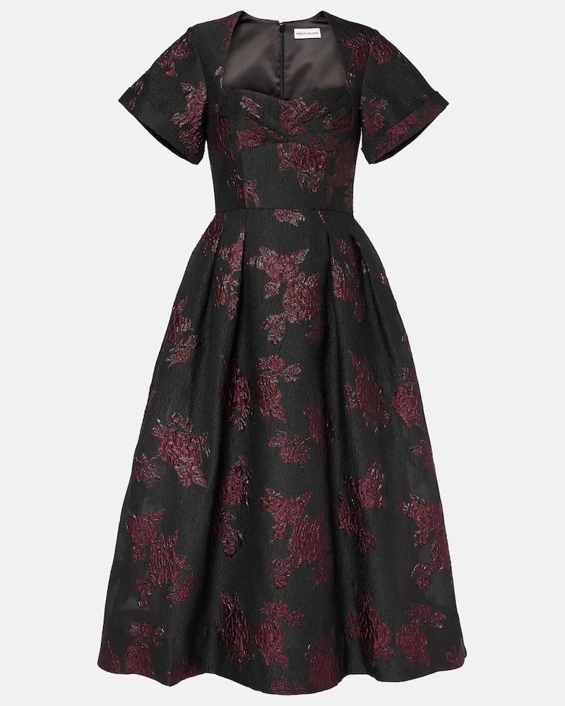 Rebecca Vallance Midikleid Florentina Burgunderrot
