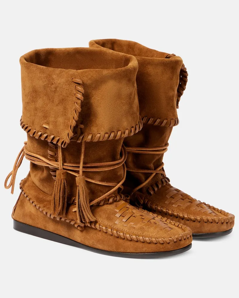 Isabel Marant Ankle Boots Winki aus Veloursleder Braun