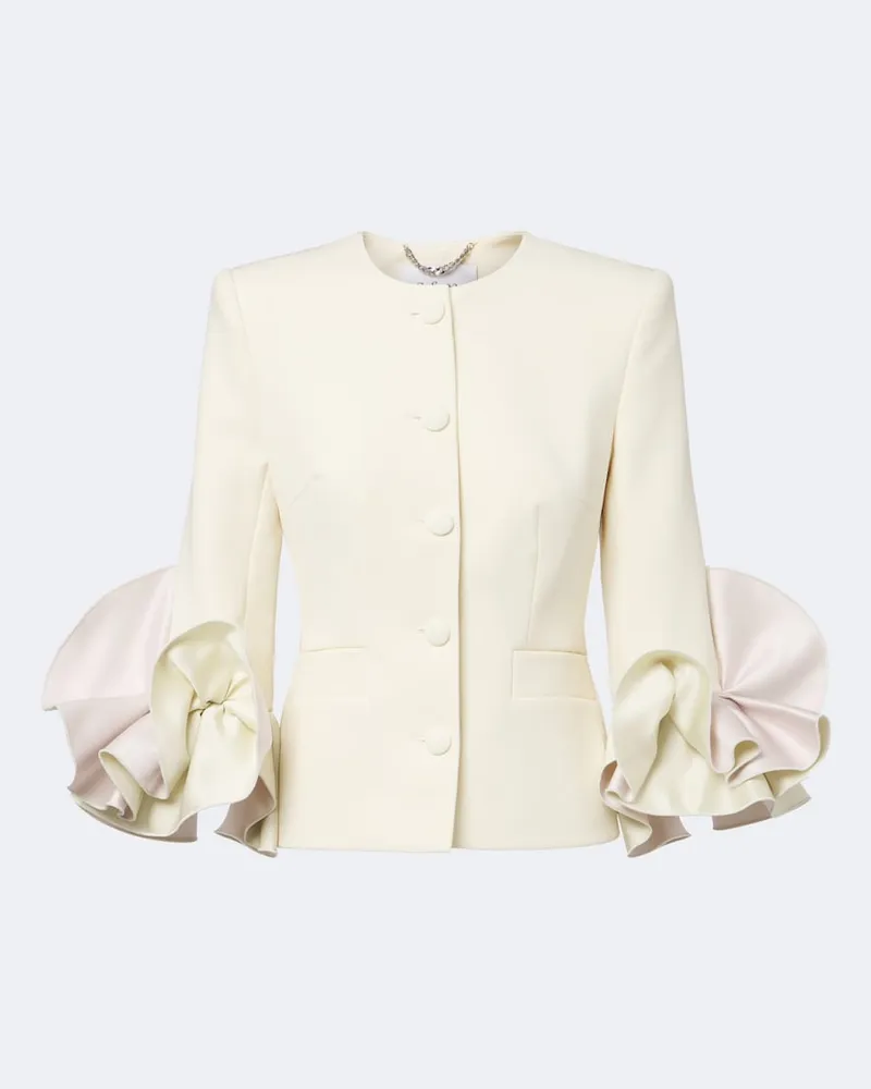 Safiyaa Blazer Omona aus Crêpe mit Duchesse-Satin Beige