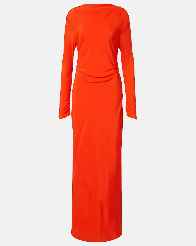 SIR Maxikleid Fresca aus Crêpe de Chine aus Seide Orange