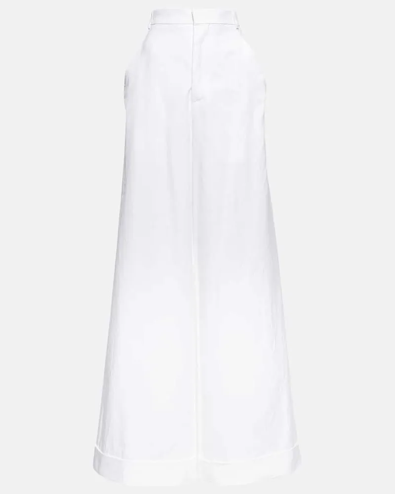 Ann Demeulemeester Weite Hose Dorothee aus Baumwoll-Canvas Weiß