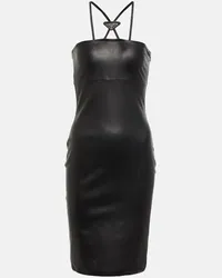 Prada Minikleid aus Leder Schwarz