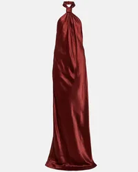 Ann Demeulemeester Robe aus Satin Rot