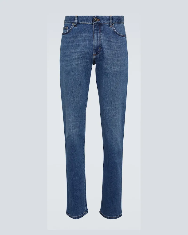 Ermenegildo Zegna Mid-Rise Skinny Jeans Blau