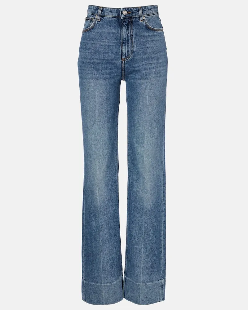 Dolce & Gabbana High-Rise Straight Jeans Blau