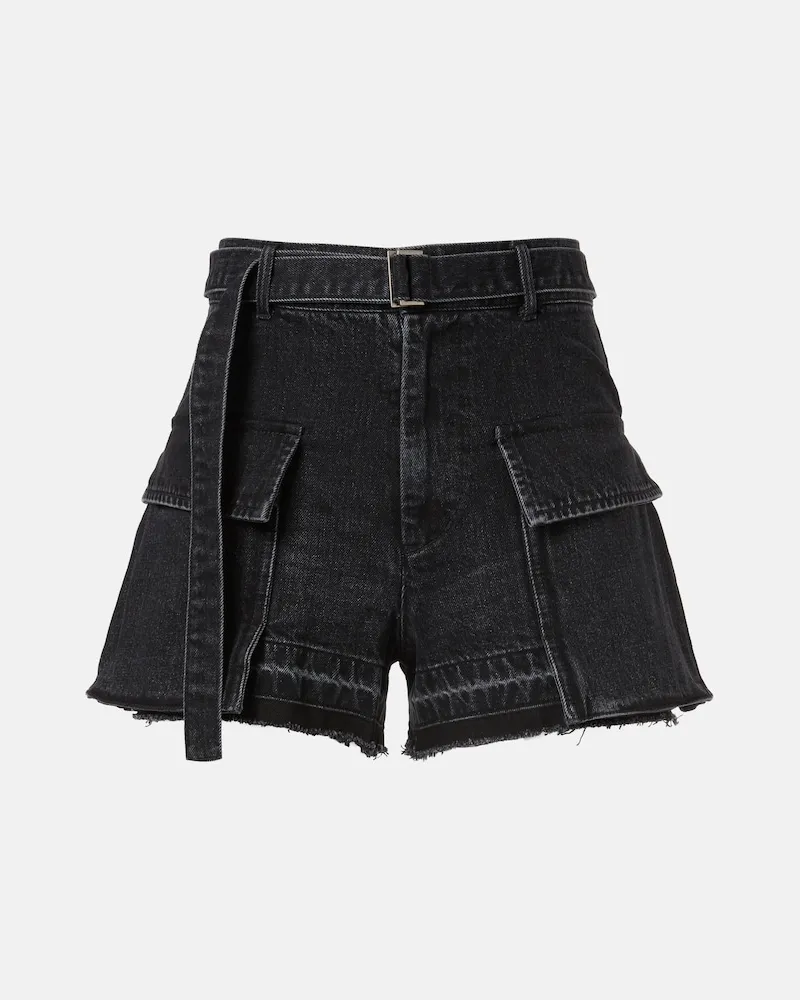 Sacai Shorts aus Denim Schwarz