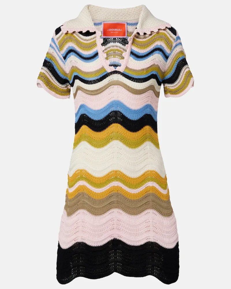 La DoubleJ Polokleid Chevron aus Häkelstrick Multicolor