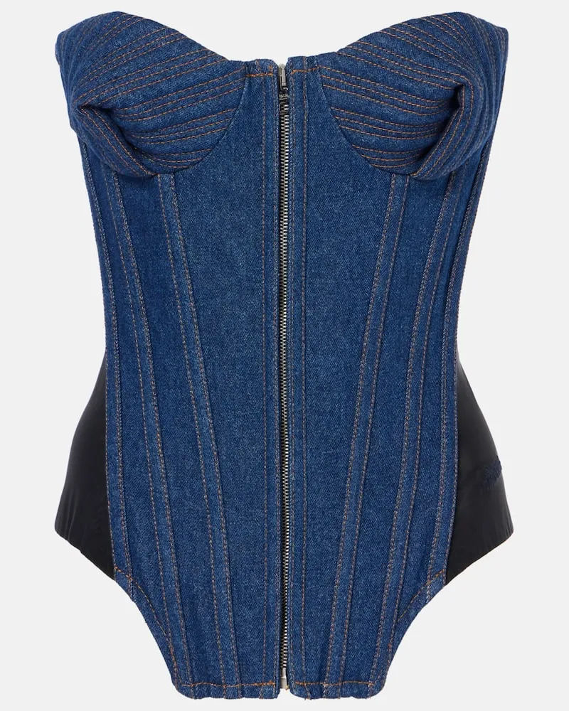 Jean Paul Gaultier Top aus Denim Blau