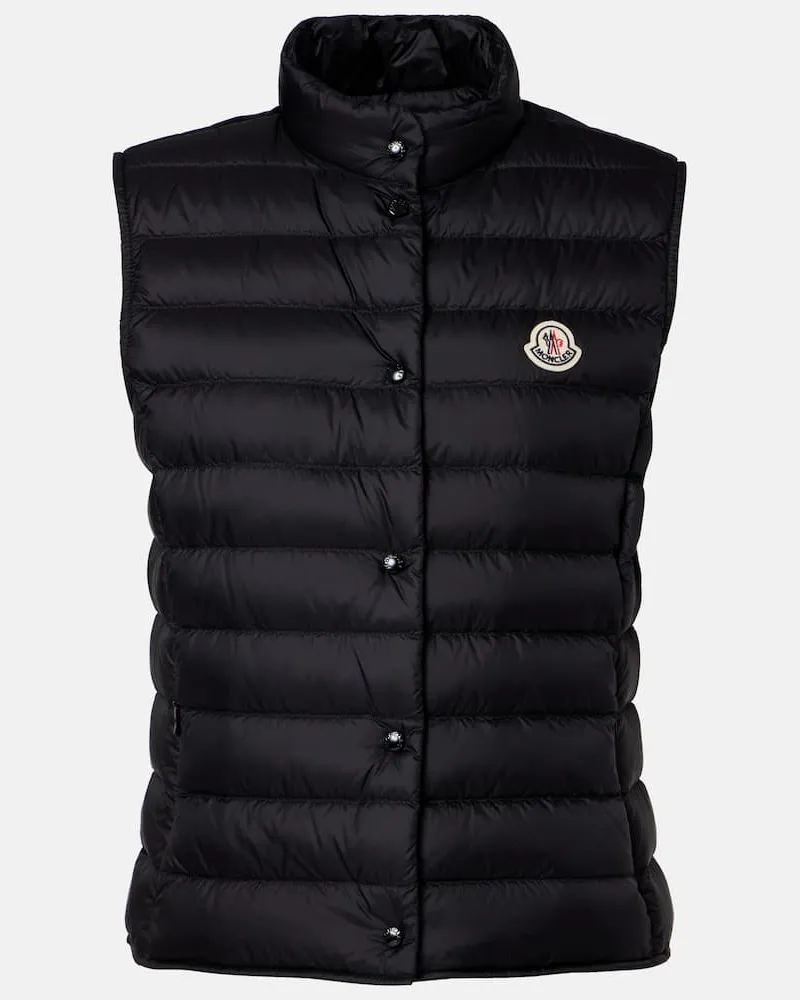 Moncler Cropped-Daunenweste Permanents Schwarz