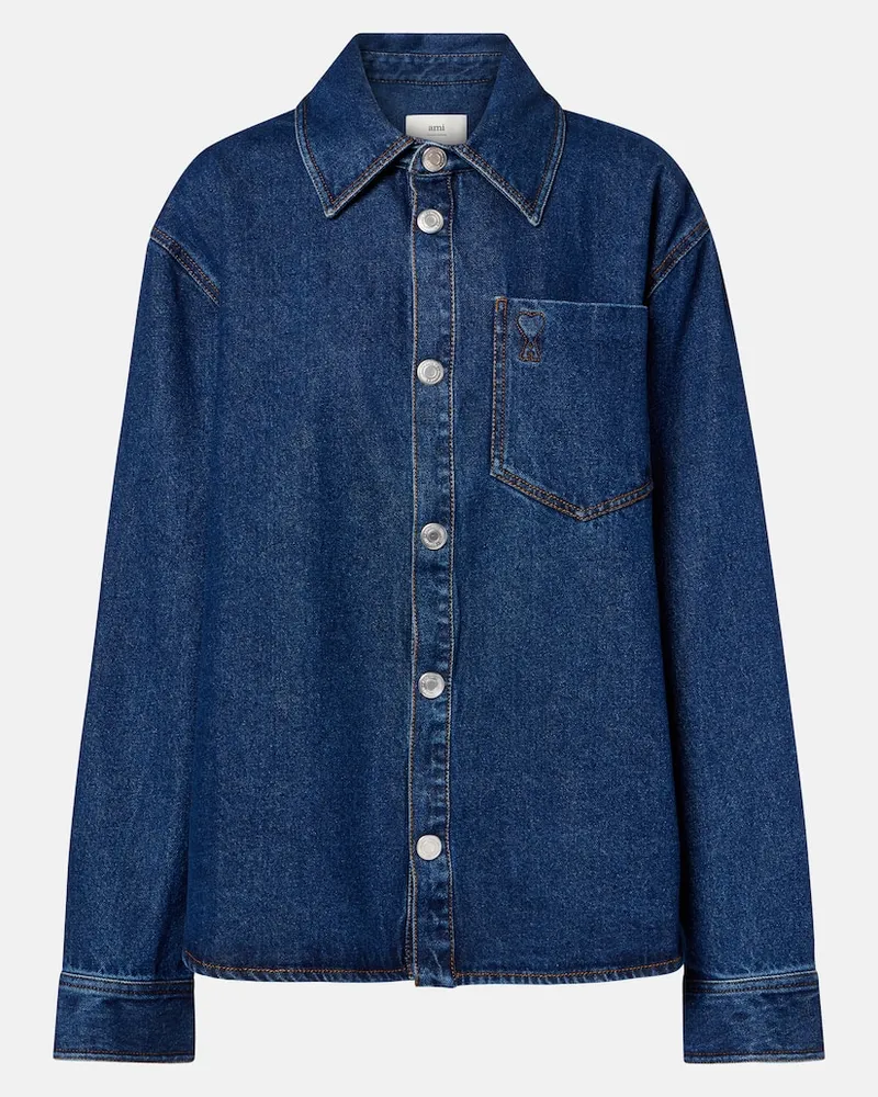 AMI Paris Oversize-Jeanshemd Ami de Cœur Blau