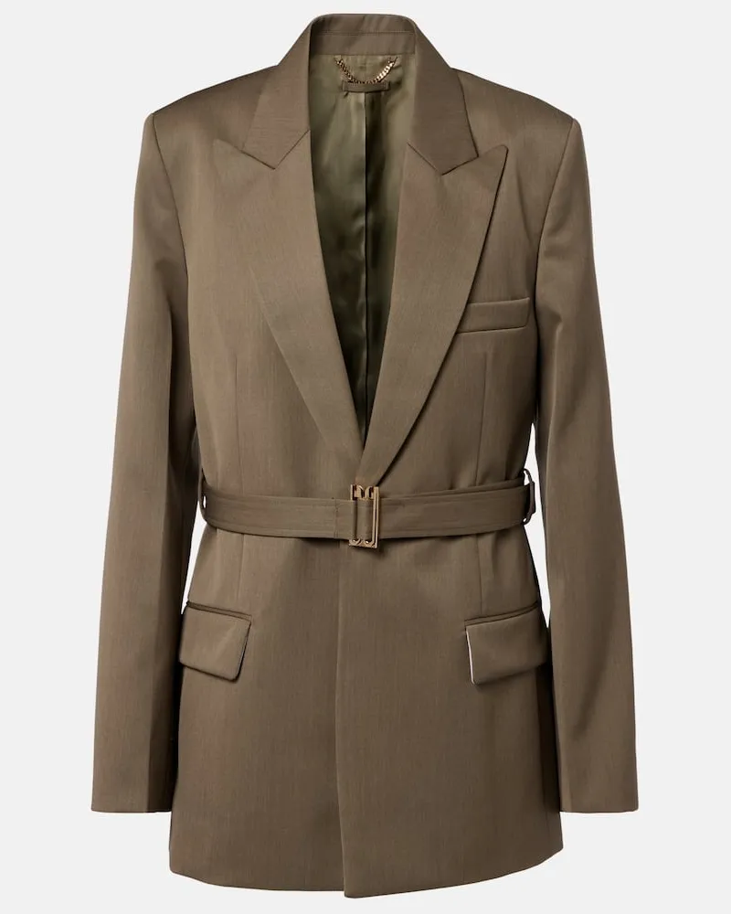 Victoria Beckham Blazer aus einem Wollgemisch Grün