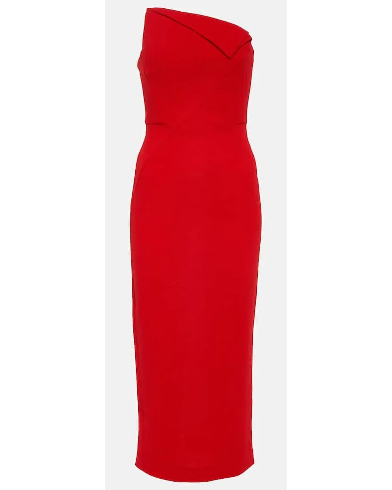 Roland Mouret Midikleid Origami aus Wolle Rot