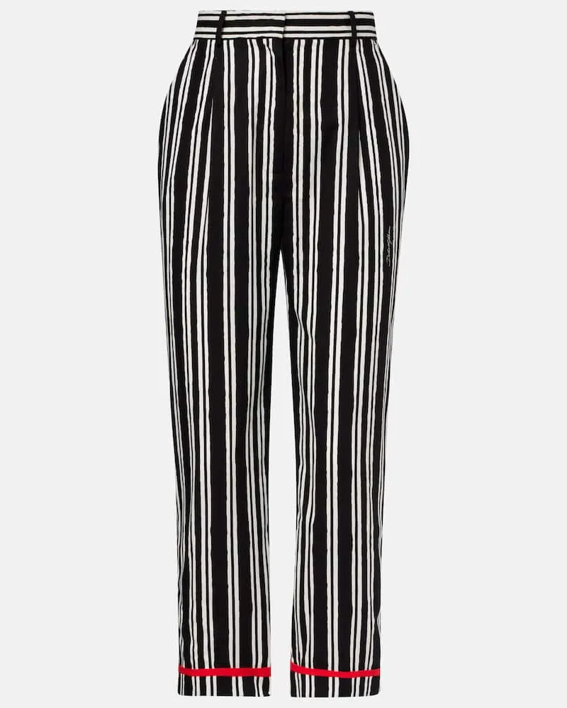 Dolce & Gabbana Gerade Hose aus Baumwolle Multicolor