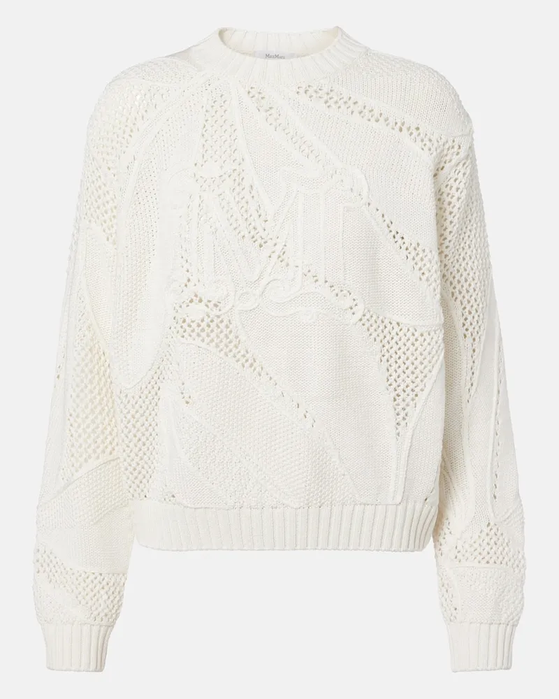 Max Mara Pullover Salvo aus Baumwolle Weiß