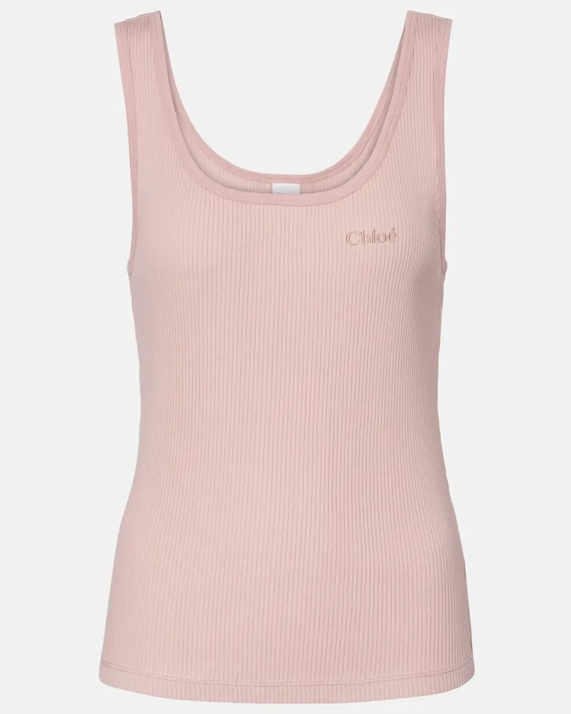 Chloé Chloé Top aus Baumwoll-Jersey Pink