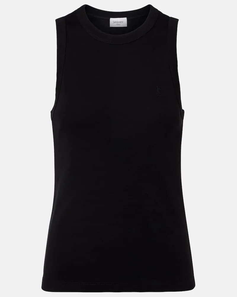 Saint Laurent Top Cassandre aus Baumwolle Schwarz