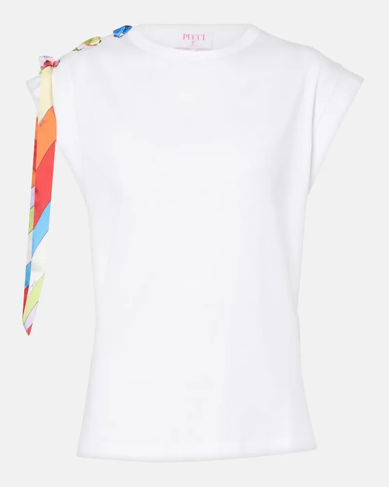 Emilio Pucci T-Shirt Iride aus Baumwoll-Jersey Weiß