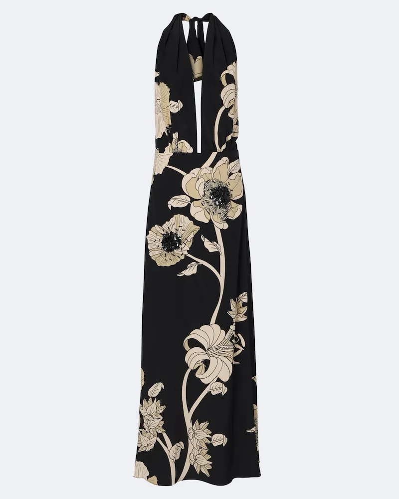 Johanna Ortiz Maxikleid aus Seide Schwarz