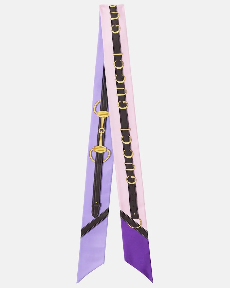 Gucci Bedrucktes Tuch aus Seiden-Twill Violett