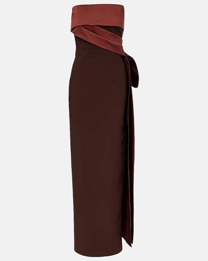 Roland Mouret Bustier-Robe aus Crêpe und Taft Braun