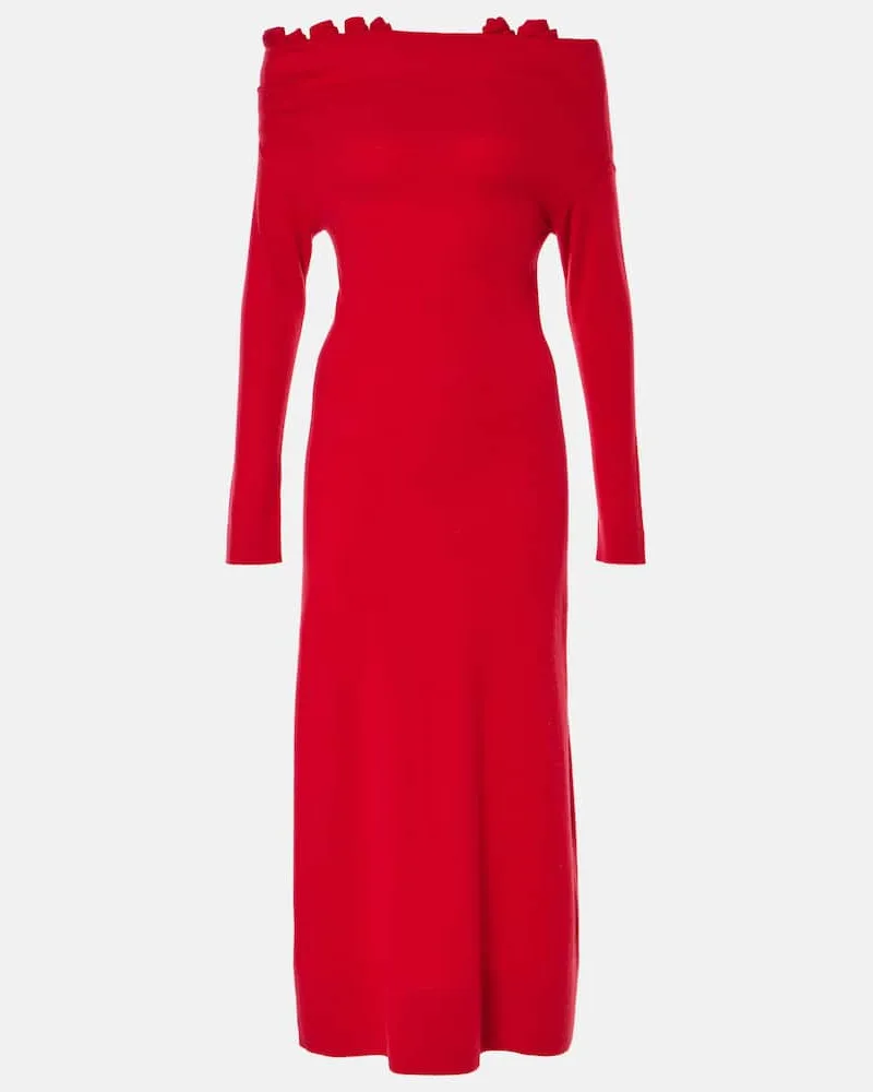 Altuzarra Off-Shoulder-Robe Lunaire aus Kaschmir Rot