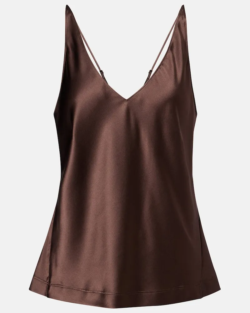 Dorothee Schumacher Top Sense of Shine II aus Satin Braun