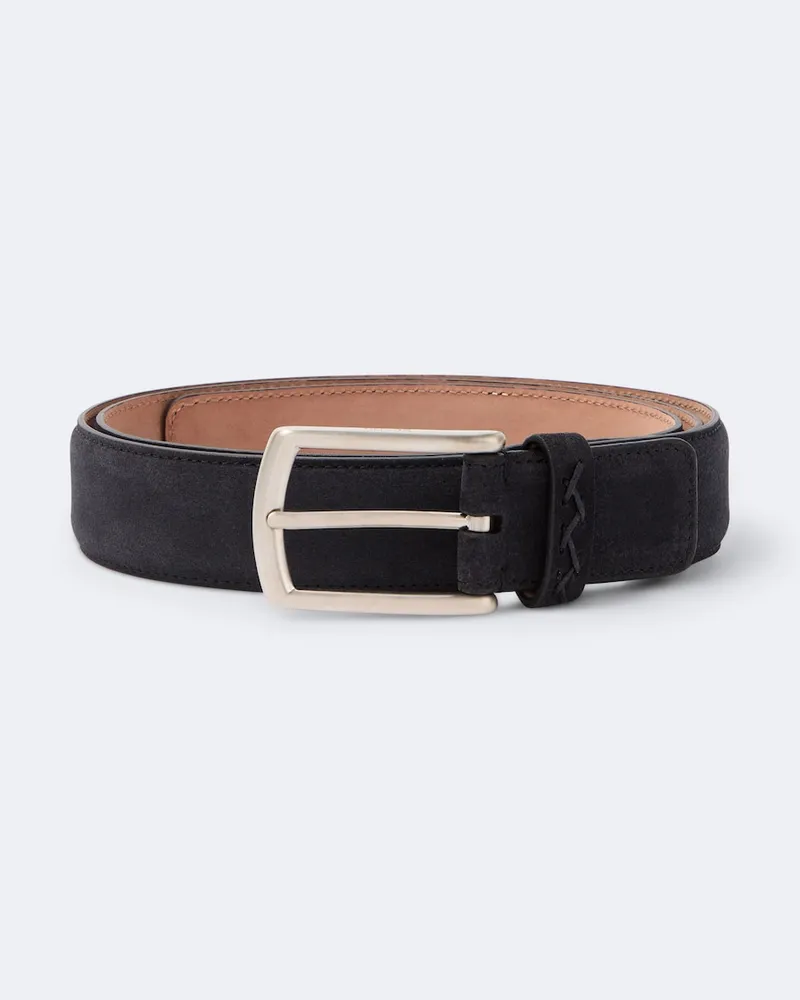 Ermenegildo Zegna Gürtel Triple Stitch aus Leder Blau