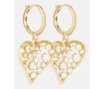 Ohrringe Margot Heart aus 18kt Gelbgold mit Diamanten