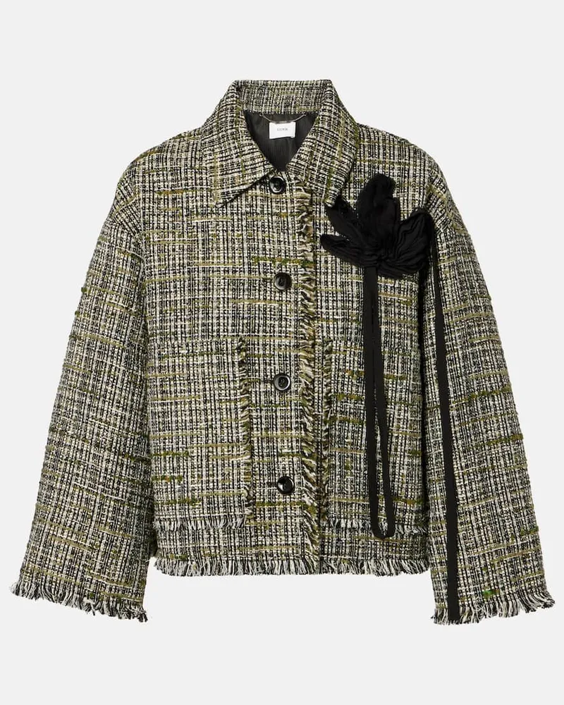 Erdem Verzierte Jacke aus Tweed Grün