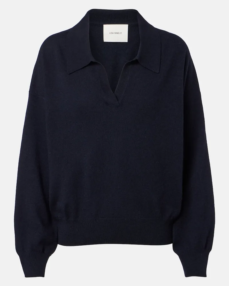 Lisa Yang Polopullover Katrie aus Kaschmir Blau
