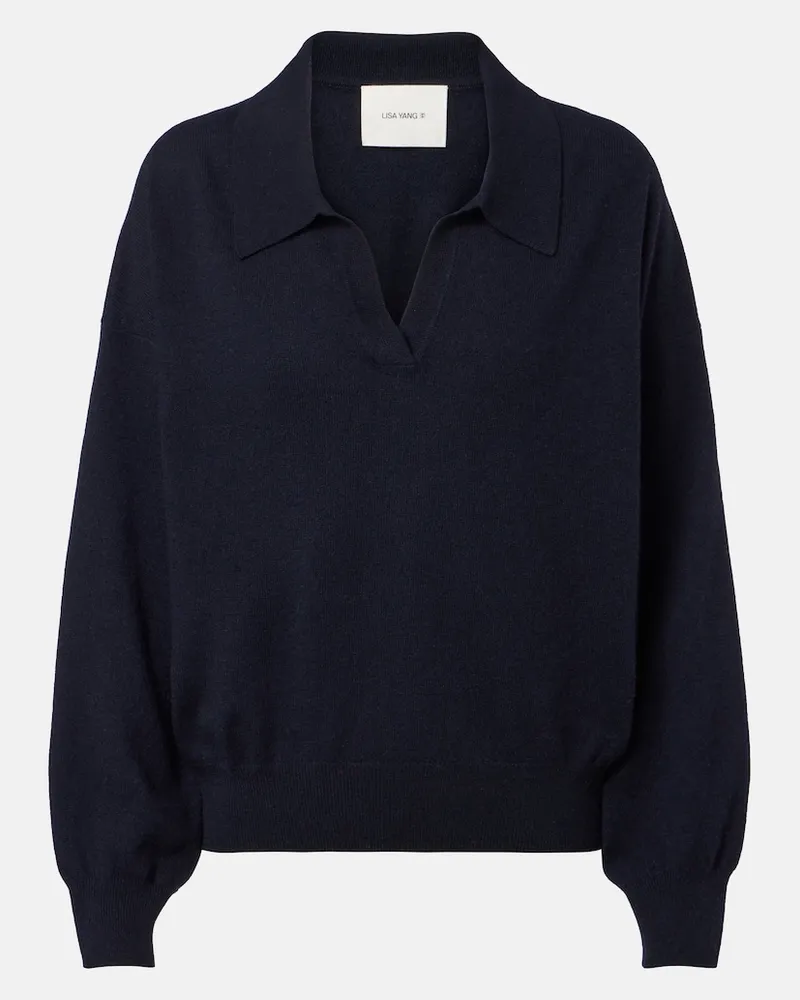 Lisa Yang Polopullover Katrie aus Kaschmir Blau