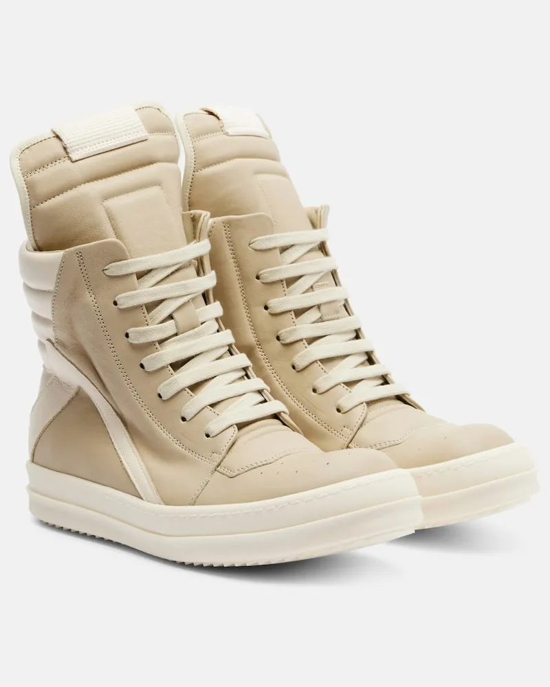 Rick Owens Sneakers Geobasket aus Leder Beige