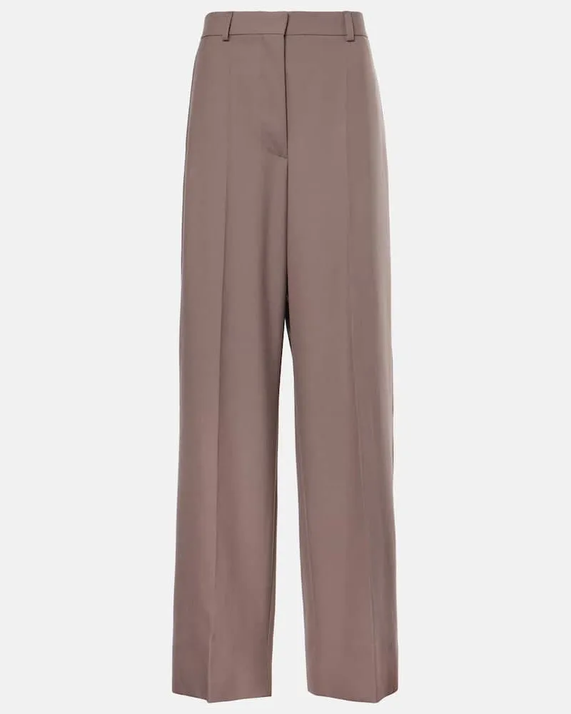 Stella McCartney Weite Hose aus Wolle Grau