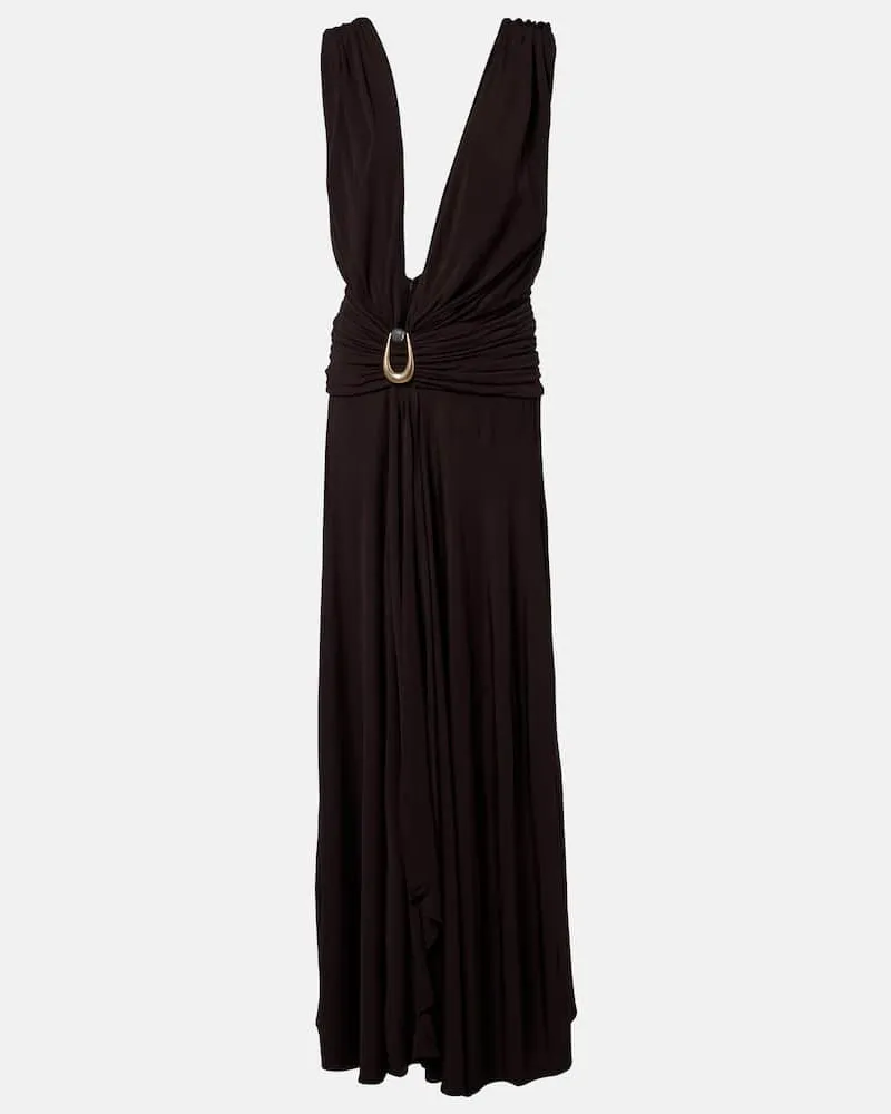Christopher Esber Maxikleid Stone Pin aus Jersey Braun