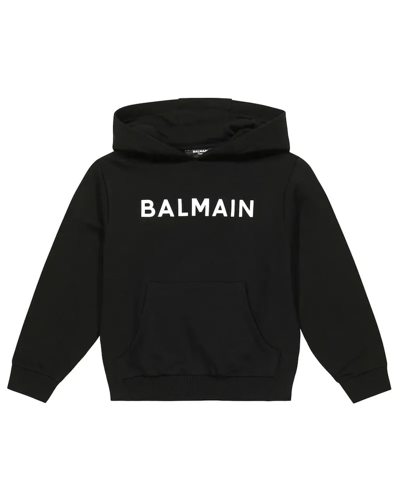 Balmain Hoodie aus Baumwolle Schwarz
