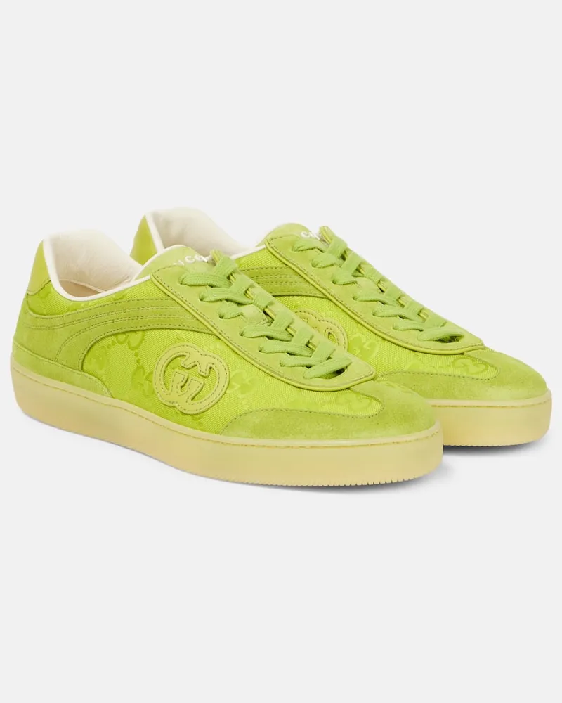Gucci Sneakers G75 mit Veloursleder Grün
