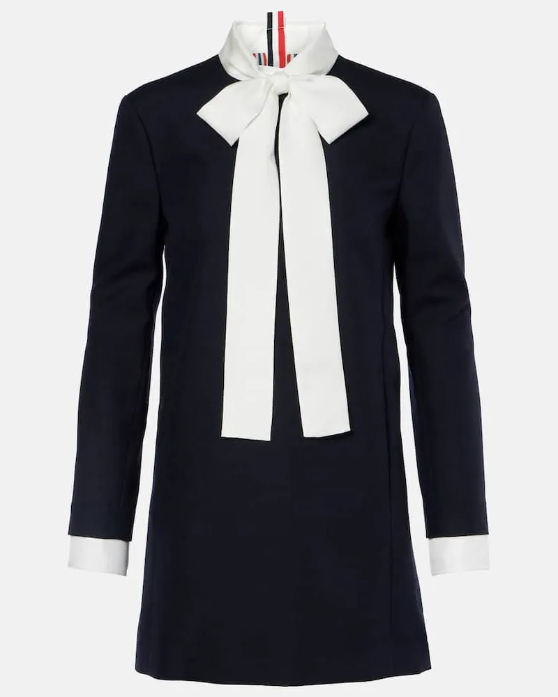 Thom Browne Minikleid aus Schurwolle mit Seide Blau