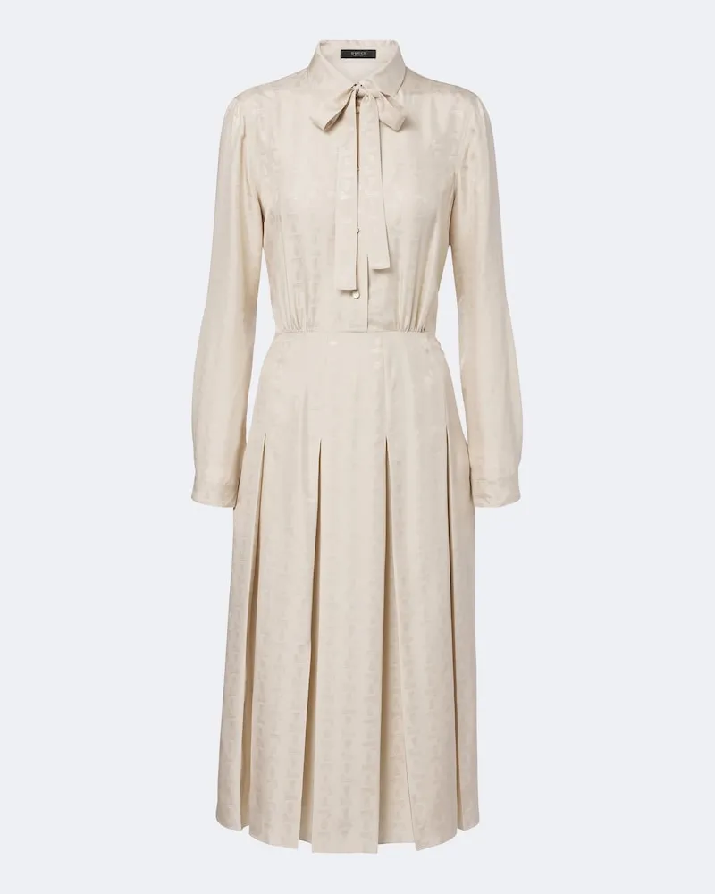 Gucci Hemdblusenkleid aus Seiden-Jacquard Beige