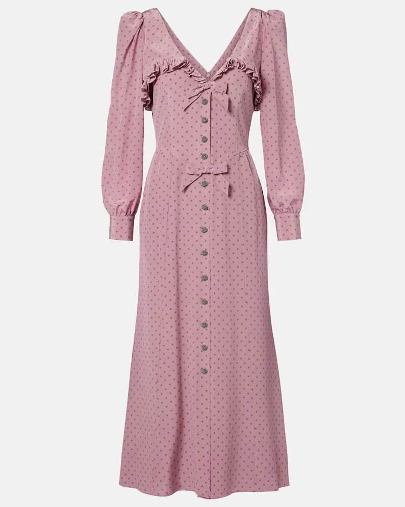 Alessandra Rich Midikleid aus Seide Rosa