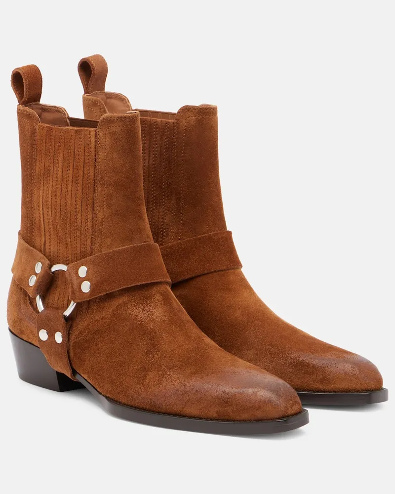 Paris Texas Ankle Boots Helena aus Veloursleder Braun