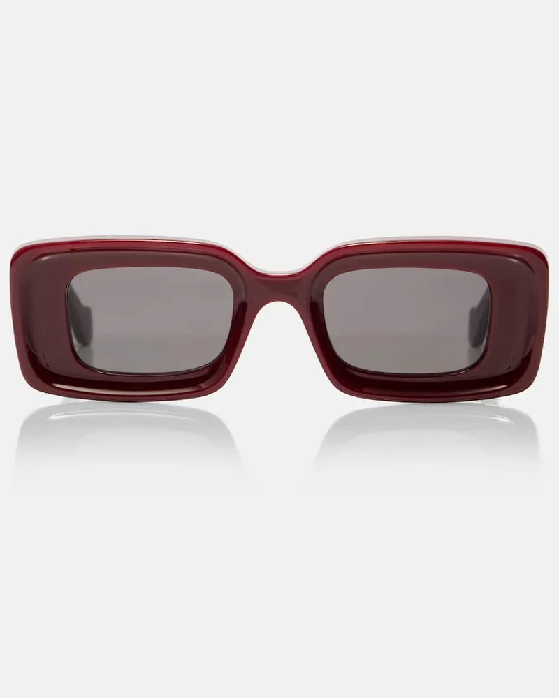 Loewe Eckige Sonnenbrille Anagram Burgunderrot