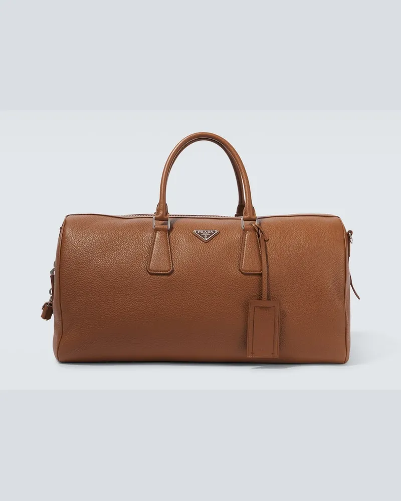 Prada Weekender aus Leder Braun