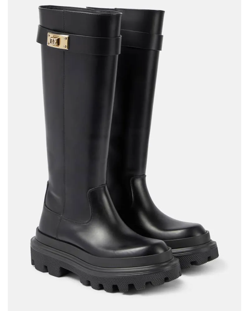 Dolce & Gabbana Stiefel aus Leder Schwarz