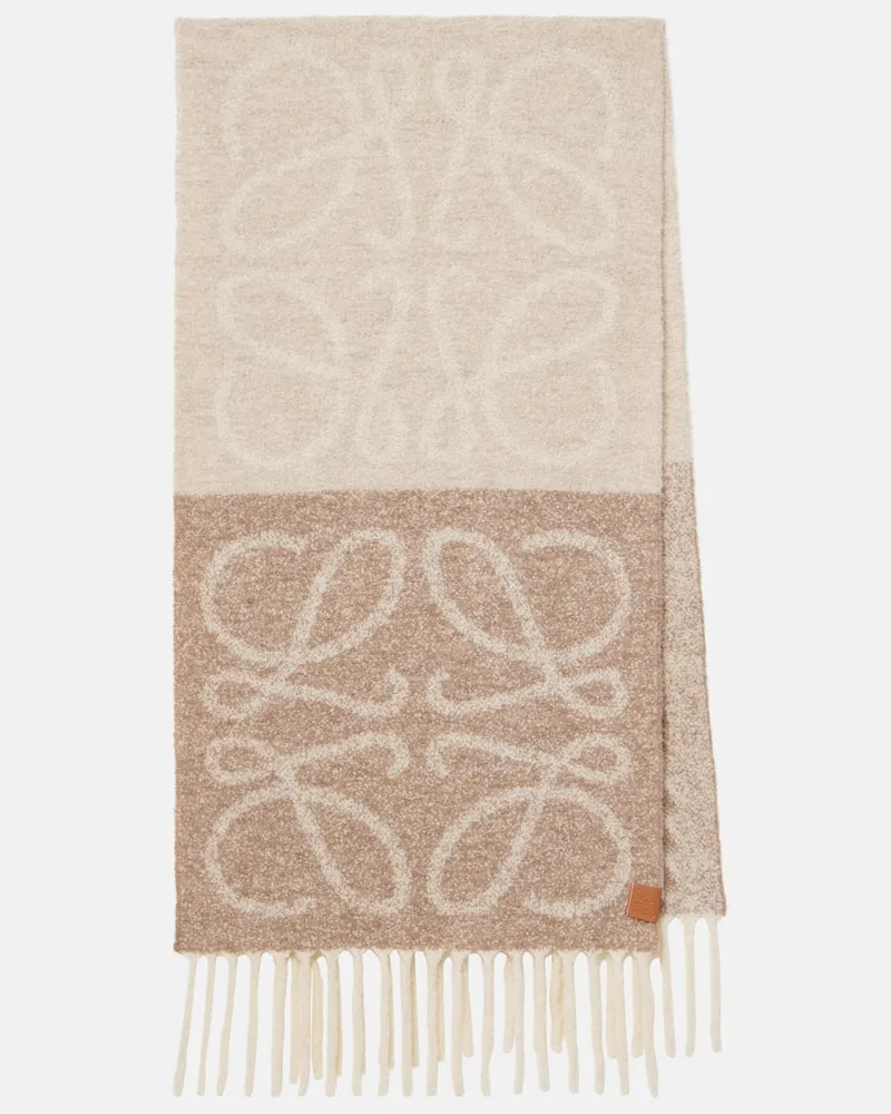 Loewe Schal Anagram aus einem Alpakawollgemisch Beige