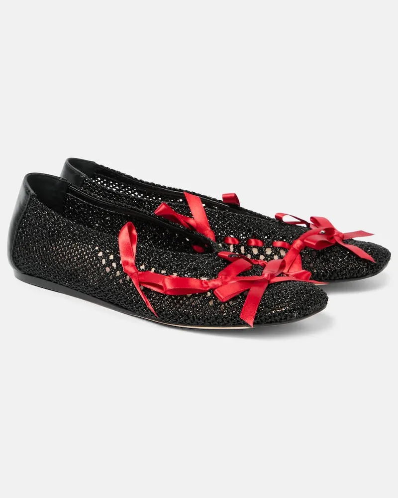 Simone Rocha Ballerinas aus Häkelstrick Schwarz