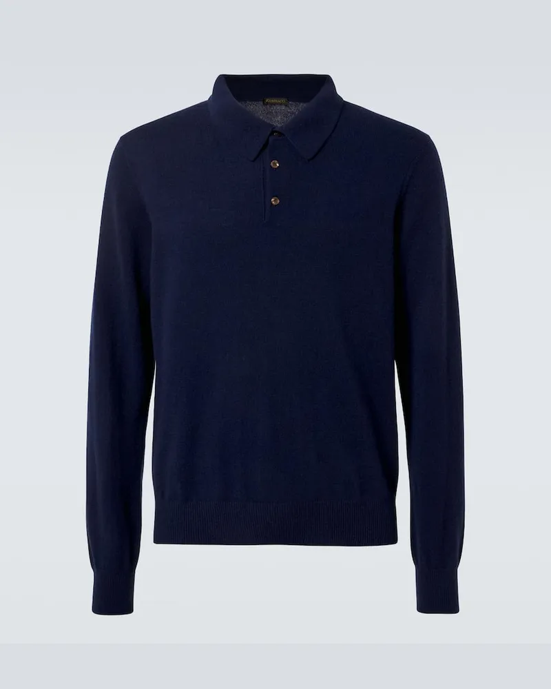 Rubinacci Polopullover aus Kaschmir Blau