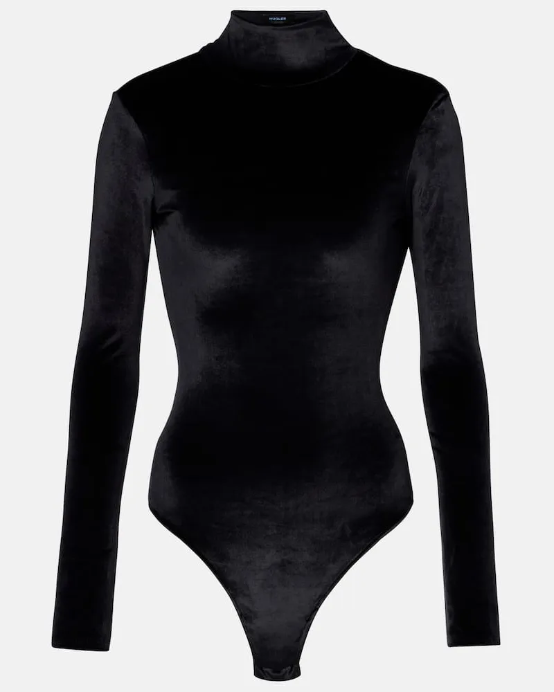 Thierry Mugler Body aus Samt Schwarz