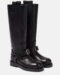 Burberry Stiefel Saddle aus Leder Schwarz